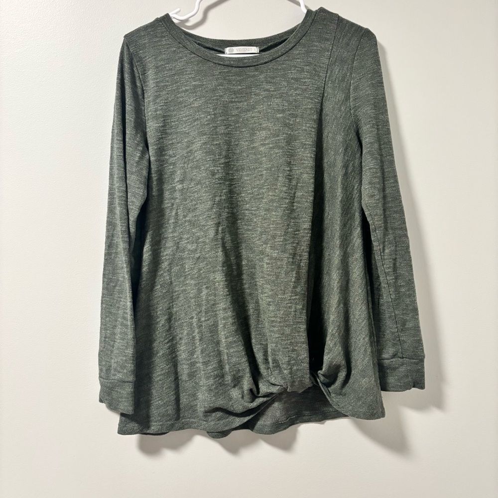 VeveRet Green Twist Knot Sweater Large